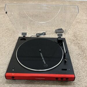 Audio-Technica AT-LP60XBT Turntable Red Black TESTED WORKS Bluetooth